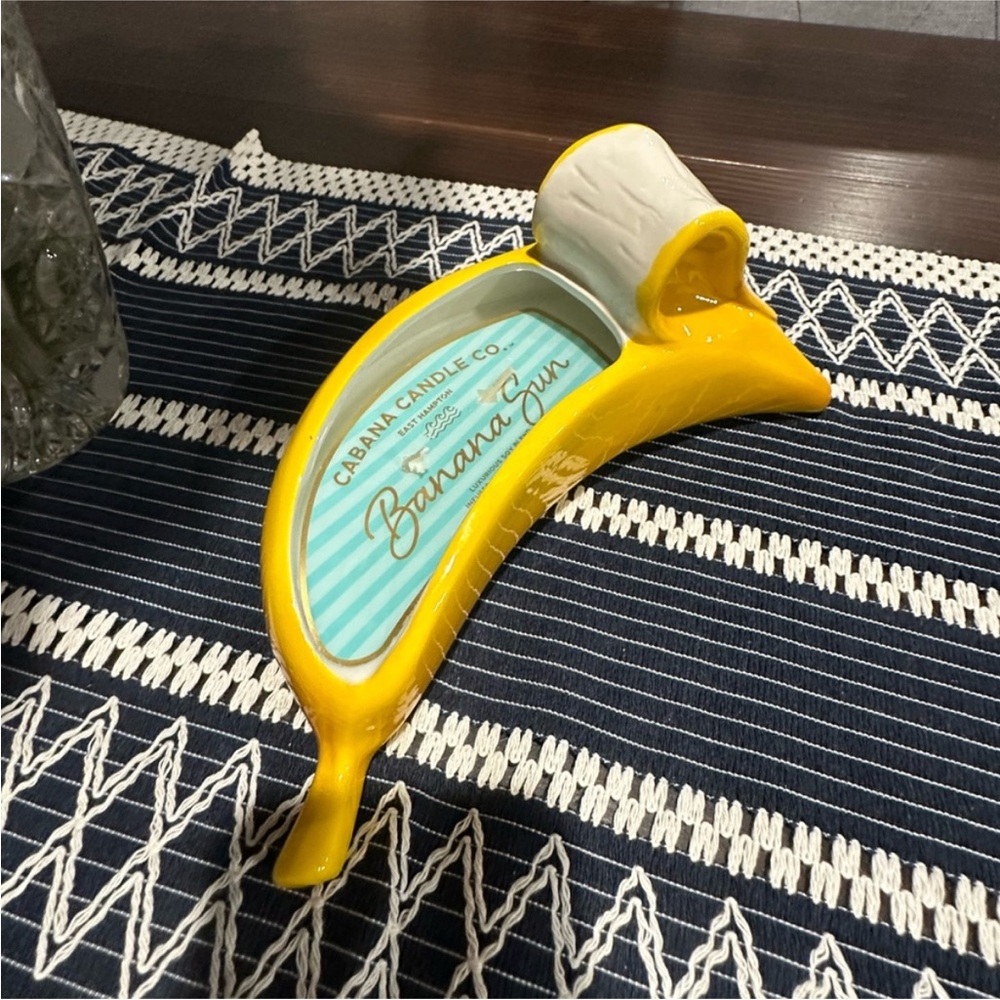 Whimsical Ceramic Banana Sun 2-Wick Candle - Picture 2 of 7
